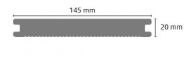 Profil pardoseala WPC Massiv, 145x20 mm, gri