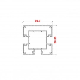 Stalp gard, aluminiu, 90x90 mm