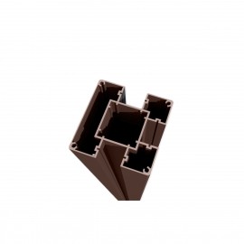 Stalp gard, aluminiu, 90x90 mm, maro